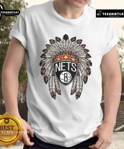 Premium Brooklyn Nets Native American Logo T-Shirt featuring a unique design for basketball fans and collectors.