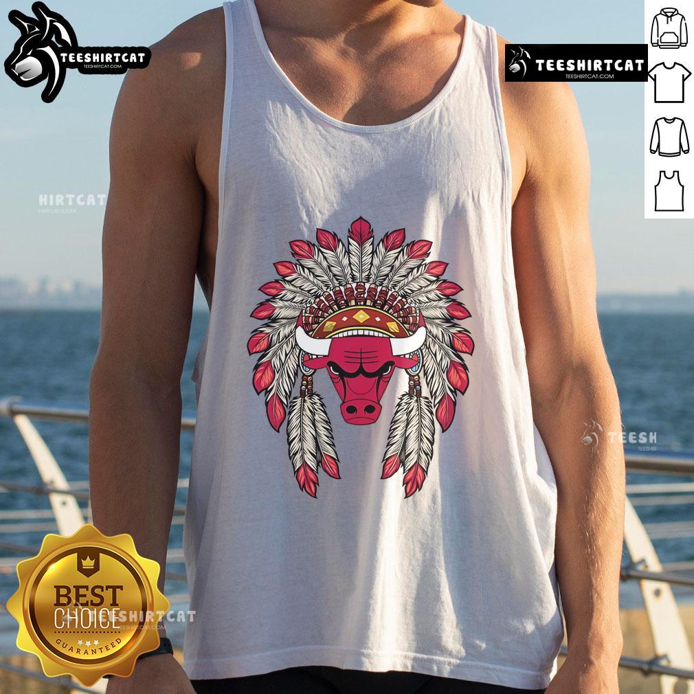 Premium Chicago Bulls Native American Logo Tank Top Premium Chicago Bulls Native American logo tank top featuring vibrant colors and stylish design for basketball fans.
