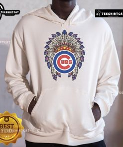 Premium Chicago Cubs Native American logo hoodie featuring a vibrant design and comfortable fit for fans.
