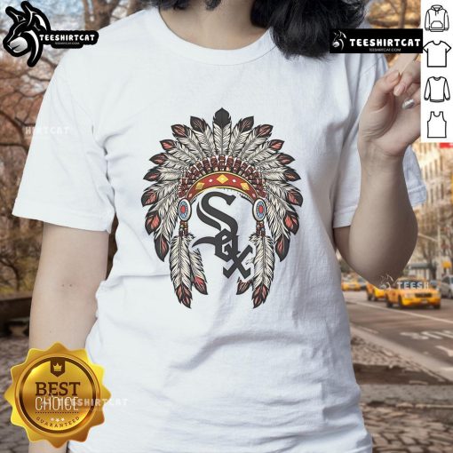 Premium Chicago White Sox Native American Logo Ladies Tee showcasing stylish design for fans and fashion enthusiasts.
