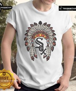 Premium Chicago White Sox Native American logo T-shirt featuring a unique design, perfect for fans and collectors.