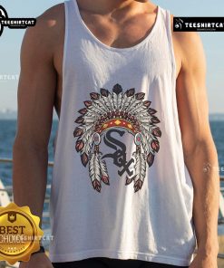 Premium Chicago White Sox Native American Logo Tank Top featuring a bold design for sports fans.