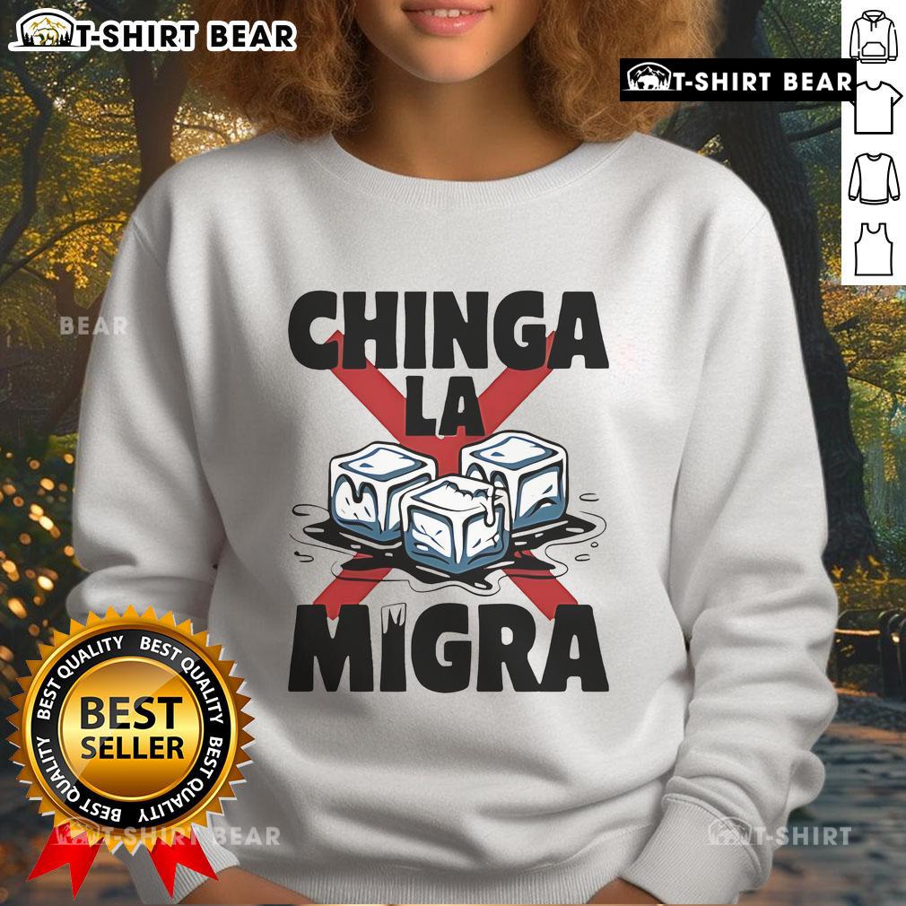 Premium Chinga La Migra Anti Ice Protest Sweatshirt Premium Chinga La Migra Anti-Ice Protest Sweatshirt in black, showcasing bold graphic design for activist wear.