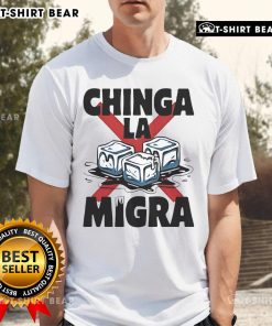 Premium Chinga La Migra Anti Ice Protest T-Shirt featuring bold graphic design for activism and social justice apparel.
