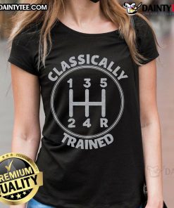 Premium Classically Trained in the 80s Ladies Tee featuring retro design and vibrant colors, perfect for vintage fashion lovers.