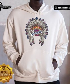 Alt Text: Premium Cleveland Cavaliers Native American Logo Hoodie featuring vibrant colors and a comfortable fit for fans.