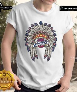 Premium Cleveland Cavaliers Native American logo t-shirt featuring a vibrant design, perfect for fans and collectors.