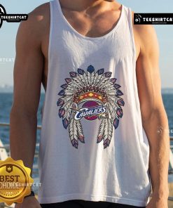 Alt Text: Premium Cleveland Cavaliers Native American logo tank top featuring vibrant colors and a stylish design for fans.