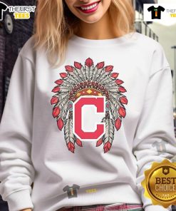 Premium Cleveland Guardians Native American logo sweatshirt featuring vibrant colors and soft fabric for ultimate comfort.