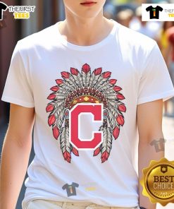 Premium Cleveland Guardians Native American Logo T-Shirt featuring a vibrant design and comfortable fit for fans.