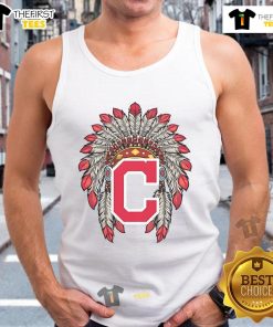 Premium Cleveland Guardians Native American logo tank top featuring vibrant colors and stylish design for fans.