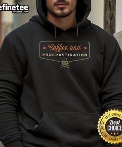 Vintage hoodie featuring 'Premium Coffee Procrastination' design, perfect for cozy coffee lovers and casual wear.