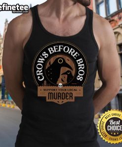 Premium Crows Before Bros tank top featuring a playful design to support your local murder of crows.