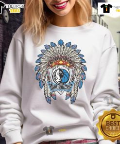 Alt Text: Premium Dallas Mavericks Native American Logo Sweatshirt featuring a bold design and soft fabric for ultimate comfort.