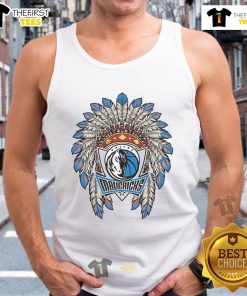 Premium Dallas Mavericks Native American Logo Tank Top featuring vibrant colors and stylish design for fans.