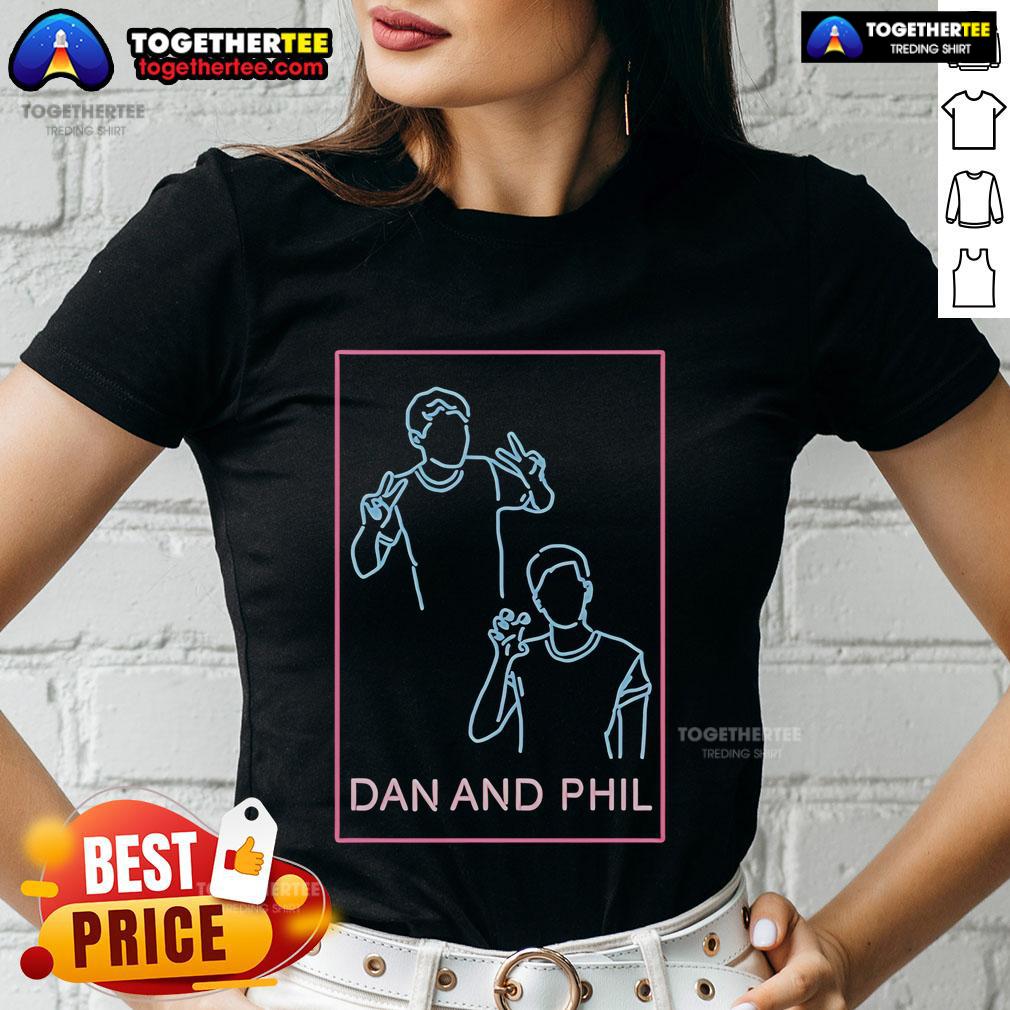Premium Dan And Phil Neon Ladies Tee Premium Dan and Phil Neon Ladies Tee featuring vibrant colors and stylish design, perfect for fans of the duo.