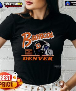Premium Denver Broncos Fly United In Orange retro ladies tee featuring vibrant colors and stylish design.