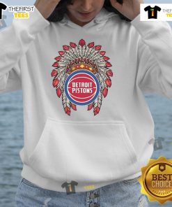 Premium Detroit Pistons Native American Logo Hoodie showcasing vibrant team colors and unique design.