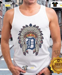 Premium Detroit Tigers Native American logo tank top showcasing vibrant design and comfortable fit for fans.