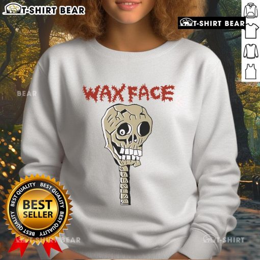 Premium Draculazer Wax Face Skeleton Sweatshirt featuring a striking skeleton graphic for Halloween style.