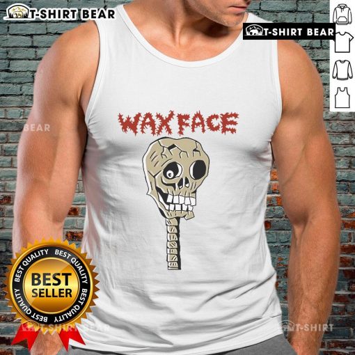 Premium Draculazer Wax Face Skeleton Tank Top featuring a striking skull design, perfect for edgy fashion enthusiasts.