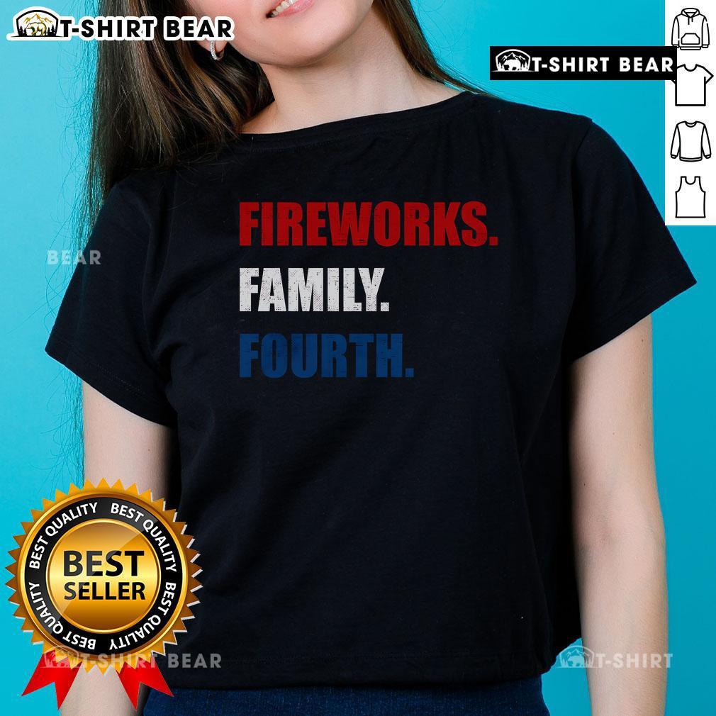 Premium Fireworks Family Fourth Ladies Tee Premium Fireworks Family Fourth Ladies Tee featuring vibrant fireworks design for festive Fourth of July celebrations.
