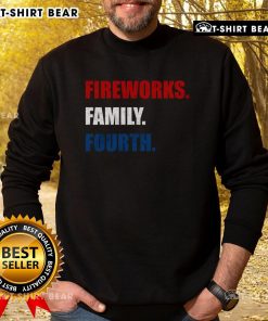 Premium Fireworks Family Fourth Sweatshirt featuring vibrant fireworks design, perfect for celebrating Independence Day.