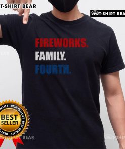 Premium Fireworks Family Fourth T-Shirt featuring vibrant fireworks design, perfect for celebrating Independence Day.