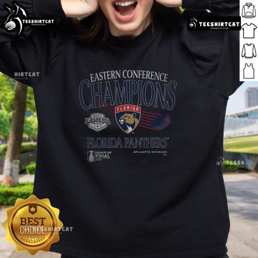 Premium Florida Panthers 2025 Eastern Conference Champions old school sweatshirt showcasing team pride and retro style.