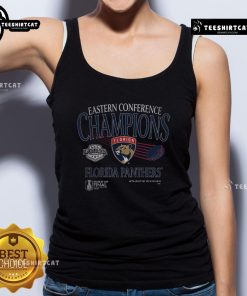 Alt Text: Premium Florida Panthers 2025 Eastern Conference Champions old school tank top featuring vintage design and team logo.