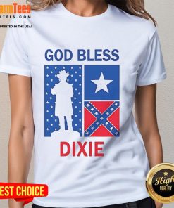 Premium God Bless Dixie Southern Soldier Ladies Tee featuring a stylish design perfect for Southern pride.