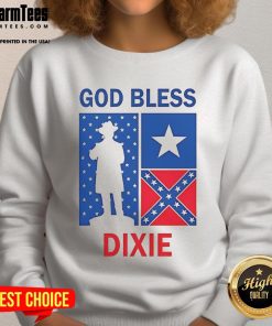 Alt Text: Premium God Bless Dixie Southern Soldier Sweatshirt featuring a stylish design for proud supporters of Southern heritage.