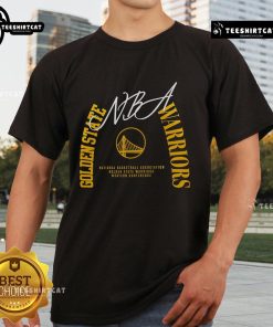 Alt Text: Premium Golden State Warriors Team Spirit T-Shirt featuring vibrant colors and the team's logo, perfect for fans.