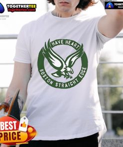 Alt Text: Premium Have Heart Boston Straight Edge Eagle T-Shirt featuring an eagle graphic and bold typography on a black background.