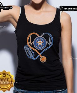 Premium Houston Astros Caring Hearts nurse stethoscope tank top for baseball fans and healthcare professionals.