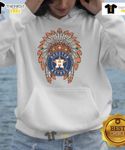 Alt Text: Premium Houston Astros Native American Logo Hoodie showcasing vibrant team colors and stylish design for fans.
