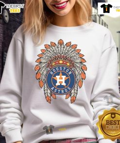Premium Houston Astros Native American logo sweatshirt featuring vibrant colors and comfortable fit for fans.
