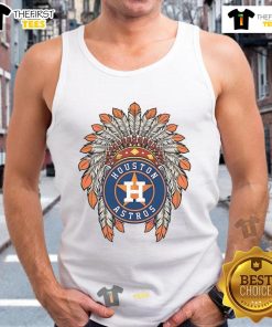 Premium Houston Astros Native American logo tank top featuring bold design and comfortable fit for fans.