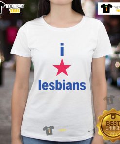 Premium I Love Lesbians Ladies Tee featuring a stylish design, perfect for proud LGBTQ+ supporters and allies.