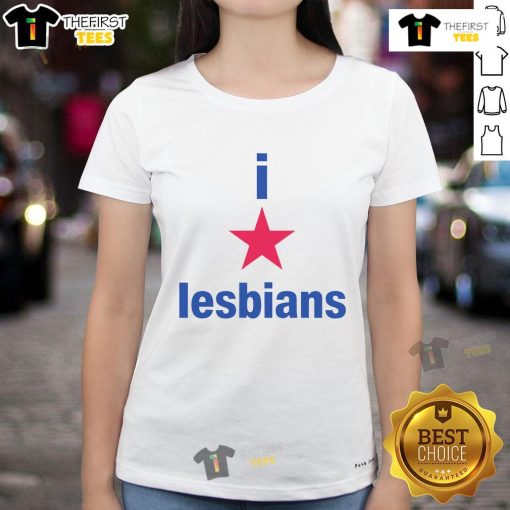 Premium I Love Lesbians Ladies Tee featuring a stylish design, perfect for proud LGBTQ+ supporters and allies.