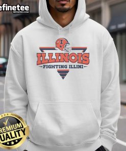 Premium Illinois Fighting Illini Football Triangle Helmet Hoodie featuring team colors and logo for fans.