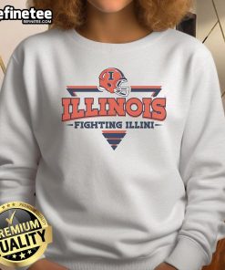 Alt Text: Premium Illinois Fighting Illini football triangle helmet sweatshirt showcasing team spirit and style.