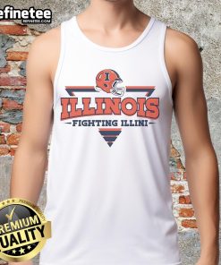 Premium Illinois Fighting Illini football triangle helmet tank top for fans, featuring vibrant team colors and logo.