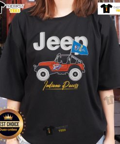 Alt Text: Premium Jeep NBA Finals Oklahoma City Thunder ladies tee featuring team logo and stylish design for female fans.