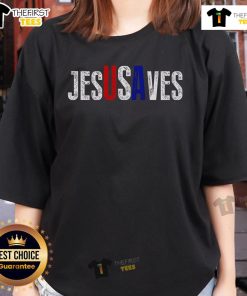 Premium Jesus Saves USA Ladies Tee in vibrant colors, featuring a stylish design perfect for casual wear.