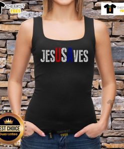 Premium Jesus Saves USA Tank Top featuring a bold graphic design, perfect for faith-inspired summer style.
