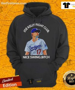 Premium Joe Kelly Fight Club hoodie featuring a bold 'Nice Swing Bitch' design, perfect for fans of the club.