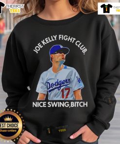 Alt Text: Premium Joe Kelly Fight Club Nice Swing Bitch Sweatshirt in stylish design, perfect for casual wear and sports fans.