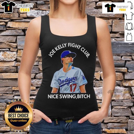 Alt Text: Premium Joe Kelly Fight Club Nice Swing Bitch Tank Top featuring a bold graphic design for fitness enthusiasts.
