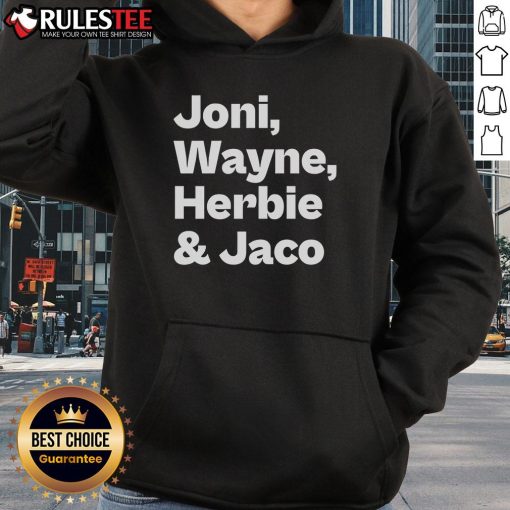 Premium Joni Wayne Herbie and Jaco Hoodie featuring a stylish design and high-quality fabric, perfect for jazz fans.